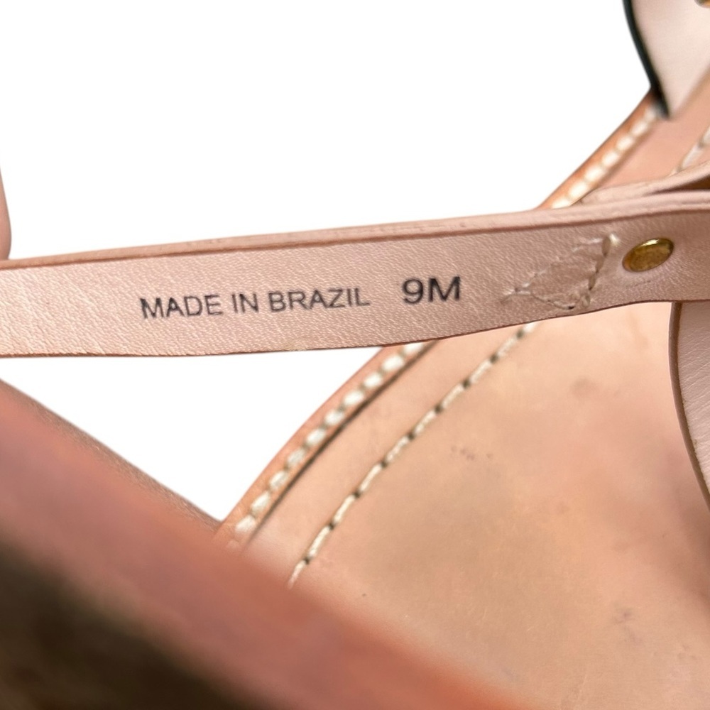Kate Spade Sky Flat Sandals 9 Luggage Natural Black Vachetta Coastal Boho - Picture 8 of 9